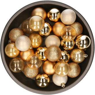 Cosy & Trendy kerstballen - 48x st - goud - D6 cm - in opbergtas - kerstversiering