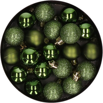 Cosy&Trendy Kerstballen - 60x - klein - appelgroen - 3 cm