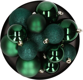Cosy&Trendy Kerstballen - 6x st - groen - 8 cm - kunststof - kerstversiering