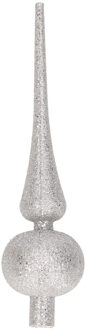 Cosy&Trendy Kerstboom piek - zilver - glitters - H23 cm - kunststof - kerstboompiek - kerstversiering