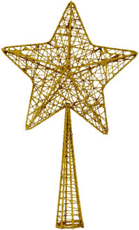 Cosy&Trendy Kerstboompiek - glitter - ster - goudkleurig - 28 cm