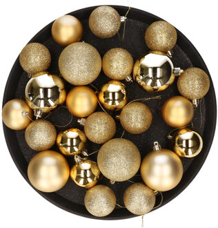 Cosy&Trendy Kerstversiering set kerstballen goud 6 - 8 - 10 cm - pakket van 40x stuks - Kerstbal Goudkleurig