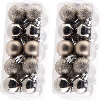 Cosy&Trendy Kleine kerstballen - 40x st - champagne - D3 cm - kunststof - kerstversiering