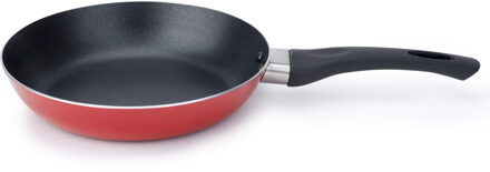 Cosy&Trendy koekenpan - rood/zwart - met anti-aanbak laag - Aluminium - Dia 20 cm