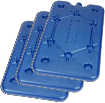 Cosy & Trendy Koelelement - 3x - blauw - kunststof - 400 gram - 14 x 25 x 1 cm - platte vorm