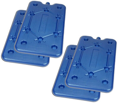 Cosy & Trendy Koelelement - 4x - blauw - kunststof - 400 gram - 14 x 25 x 1 cm - platte vorm