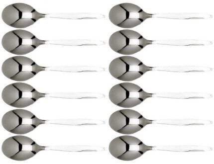 Cosy&Trendy Koffie/theelepeltjes van RVS - set 12x stuks - 13 cm - zilver