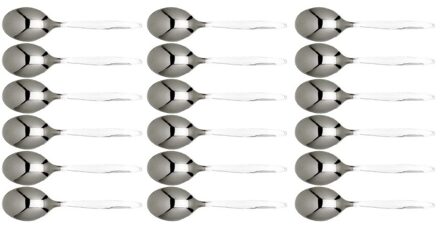 Cosy&Trendy Koffie/theelepeltjes van RVS - set 18x stuks - 13 cm - zilver