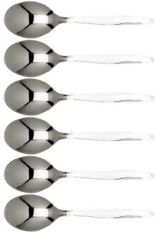 Cosy&Trendy Koffie/theelepeltjes van RVS - set 6x stuks - 13 cm - zilver