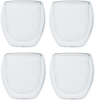 Cosy&Trendy Koffieglazen - 6x stuks - dubbelwandig - glas - 220 ml - cappuccino glazen