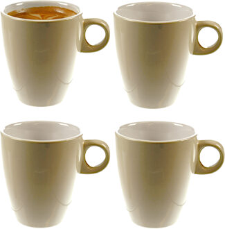 Cosy&Trendy Koffiekopjes/bekers - 4x - beige - 190 ml - Keramiek - Glans finish