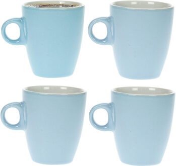 Cosy&Trendy Koffiekopjes/bekers - 4x - blauw - 190 ml - Keramiek - Glans finish