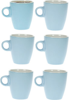 Cosy&Trendy Koffiekopjes/bekers - 6x - blauw - 190 ml - Keramiek - Glans finish