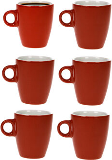 Cosy&Trendy Koffiekopjes / bekers - 6x - rood - 190 ml - Keramiek - Glans finish