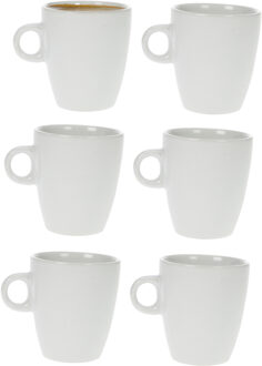 Cosy&Trendy Koffiekopjes / bekers - 6x - wit - 190 ml - Keramiek - Glans finish