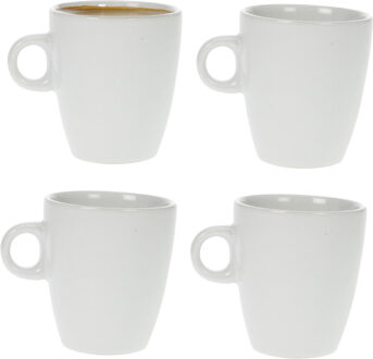 Cosy&Trendy Koffiekopjes / bekers - 8x - wit - 190 ml - Keramiek - Glans finish