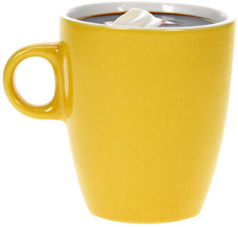 Cosy&Trendy Koffiekopjes/bekers - geel - 190 ml - Keramiek - Glans finish