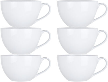 Cosy&Trendy Kommetjes - 6x - soepkommen - dessert/ontbijt - Porselein - D12 x 8 cm - wit - stapelb