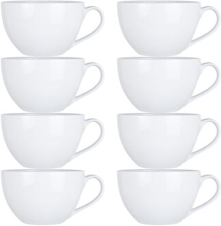 Cosy&Trendy Kommetjes - 8x - soepkommen - dessert/ontbijt - Porselein - D12 x 8 cm - wit - stapelb