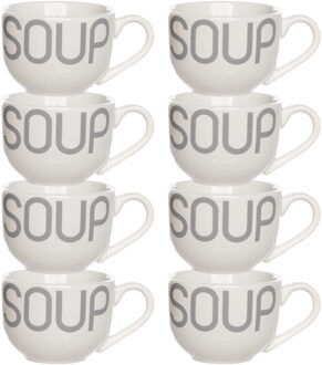 Cosy&Trendy Kommetjes/schaaltjes voor dessert/ontbijt - 8x - Keramiek - D11 x 8 cm - wit