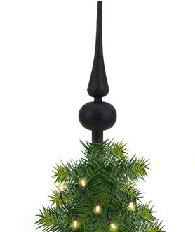 Cosy&Trendy Kunststof piek zwart met glitters H23 cm