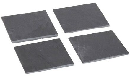 Cosy&Trendy Leisteen glasonderzetters 12 stuks 10 cm