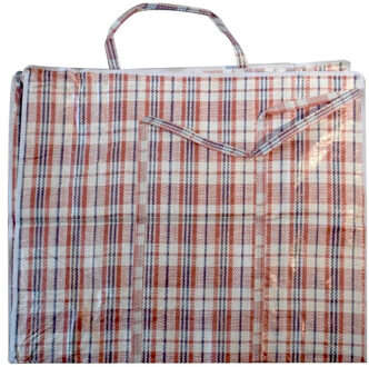 Cosy&Trendy Mega/jumbo/XXL boodschappentas/shopper rood geruit 55 x 30 cm van kunststof - Boodschappentassen