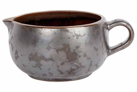 Cosy&Trendy Melk/schenk kannetje - porselein - grijs - 11 x 4 cm - schenktuit/handvat