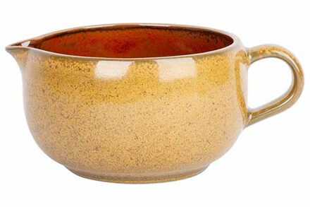 Cosy&Trendy Melk/schenk kannetje - porselein - okergeel - 11 x 4 cm - schenktuit/handvat
