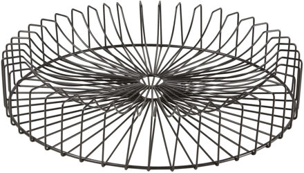 Cosy&Trendy Metalen fruitmand/fruitschaal - zwart - 40 x 6 cm - Fruitschalen/fruitmanden - Draadmand - rond