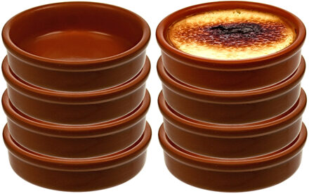 Cosy&Trendy Mini tapas schaaltjes - bruin - 12x stuks - Kleine creme brulee schaaltjes - Dia 6 cm