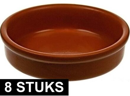 Cosy&Trendy Mini tapas schaaltjes - bruin - 8x stuks - Kleine creme brulee schaaltjes - Dia 6 cm