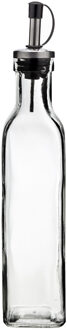 Cosy&Trendy Olie en azijn flessen - glas - 300 ml - schenktuit - afsluitbare dop Transparant