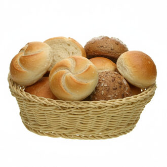 Cosy&Trendy Ovale broodmand/serveermand beige kunststof L25 x B20 x H8 cm