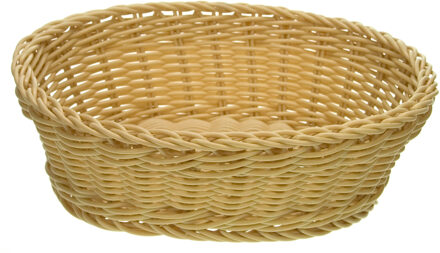 Cosy&Trendy Ovale broodmand/serveermand beige kunststof L25 x B20 x H8 cm