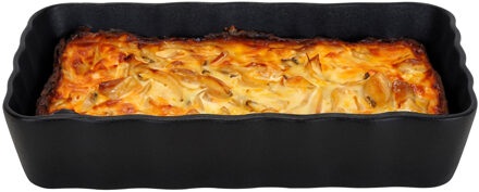 Cosy&Trendy Ovenschaal - zwart - 1,5 L - 21 x 14 cm - aardewerk - serveerschalen