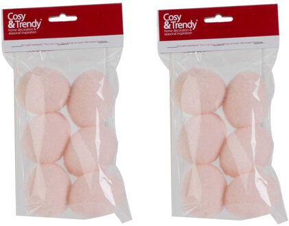 Cosy&Trendy Paaseieren - 24x stuks - roze - 6 cm - kunststof - paasversiering - paasdecoratie
