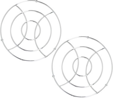 Cosy&Trendy pannenonderzetter - Set van 2x stuks - metaal - D18 cm Zilver
