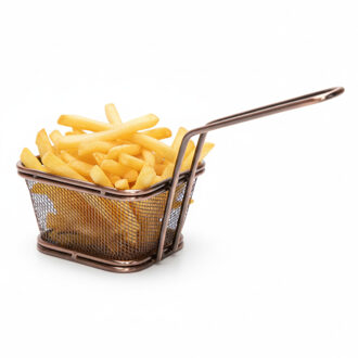 Cosy&Trendy Patat/snack serveermandje/frietmandje antiek brons metaal L19 x B9 x H14 cm