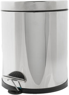 Cosy&Trendy Pedaalemmer - zilverkleurig - 5 l - 25 cm - RVS