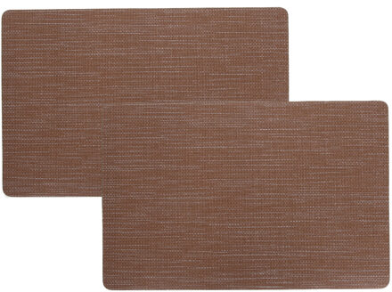 Cosy&Trendy Placemat rechthoekig - 8x - vinyl bruin - 29 x 44 cm - Tafel dekken