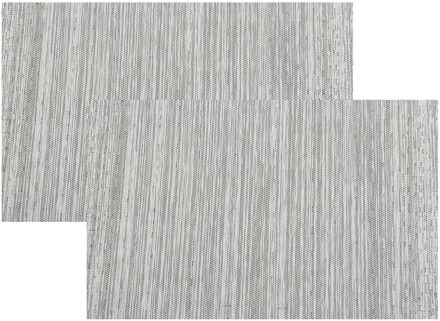 Cosy&Trendy Placemats rechthoekig - 6x - geweven zwart/wit - 30 x 45 cm - Tafel dekken