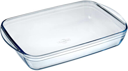 Cosy&Trendy rechthoekige glazen ovenschaal 3,6 liter - 39 x 24 x 6 cm - Ovenschotel schalen