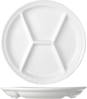 Cosy&Trendy rond fonduebord met 4 vakjes - Ø 26 cm - wit