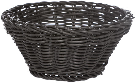 Cosy&Trendy Ronde broodmand/serveermand zwart kunststof D15 x H7 cm