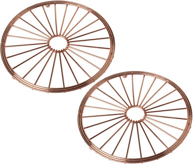 Cosy&Trendy ronde pannen onderzetters - Set van 2x stuks - metaal - koper - D20 cm