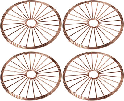 Cosy&Trendy ronde pannen onderzetters - Set van 4x stuks - metaal - koper - D20 cm
