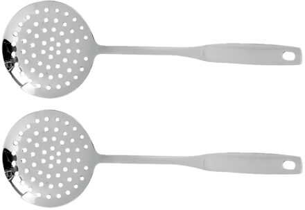 Cosy&Trendy RVS schuimspaan/schuimspatel - 2x stuks - 35 cm - Keukengerei - Zilver