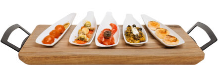 Cosy&Trendy Serveerplank - acacia hout - 38 x 25 cm - borrelplank/kaasplank