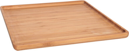 Cosy&Trendy Serveerplank met opstaande rand - bamboe hout - 26 x 26 cm - Serveerplanken Bruin